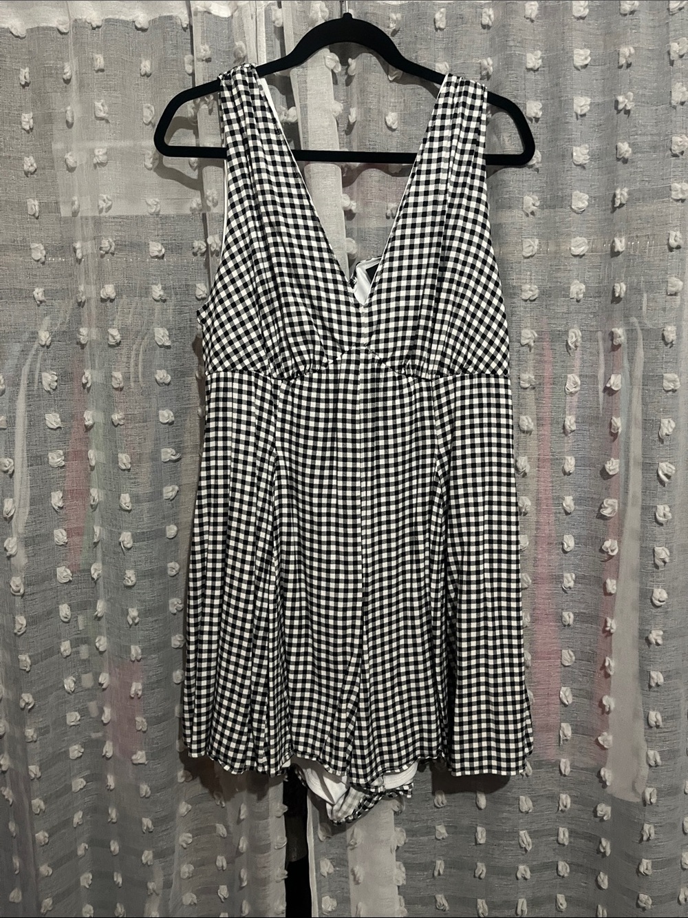 torrid Black & White Gingham V-Neck romper